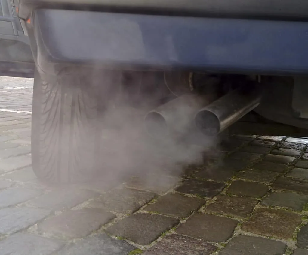 humo blanco coche
